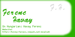 ferenc havay business card